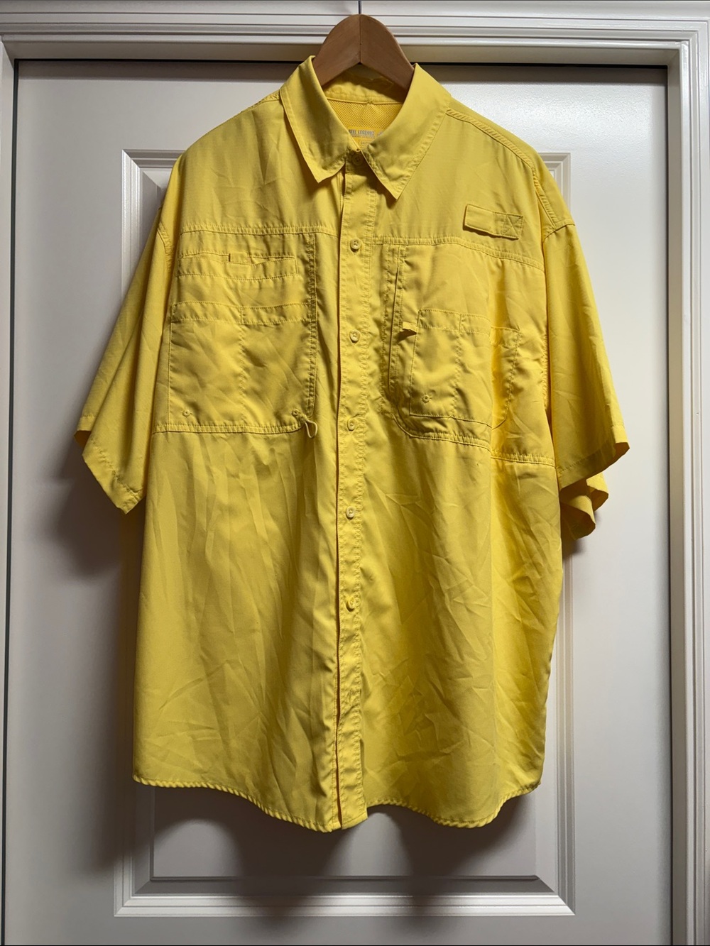 Reel legends Bright Yellow Short-Sleeve Button Shirt XL